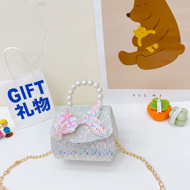 Wholesale Cotton Kids Pearl Sequin Tote Bag